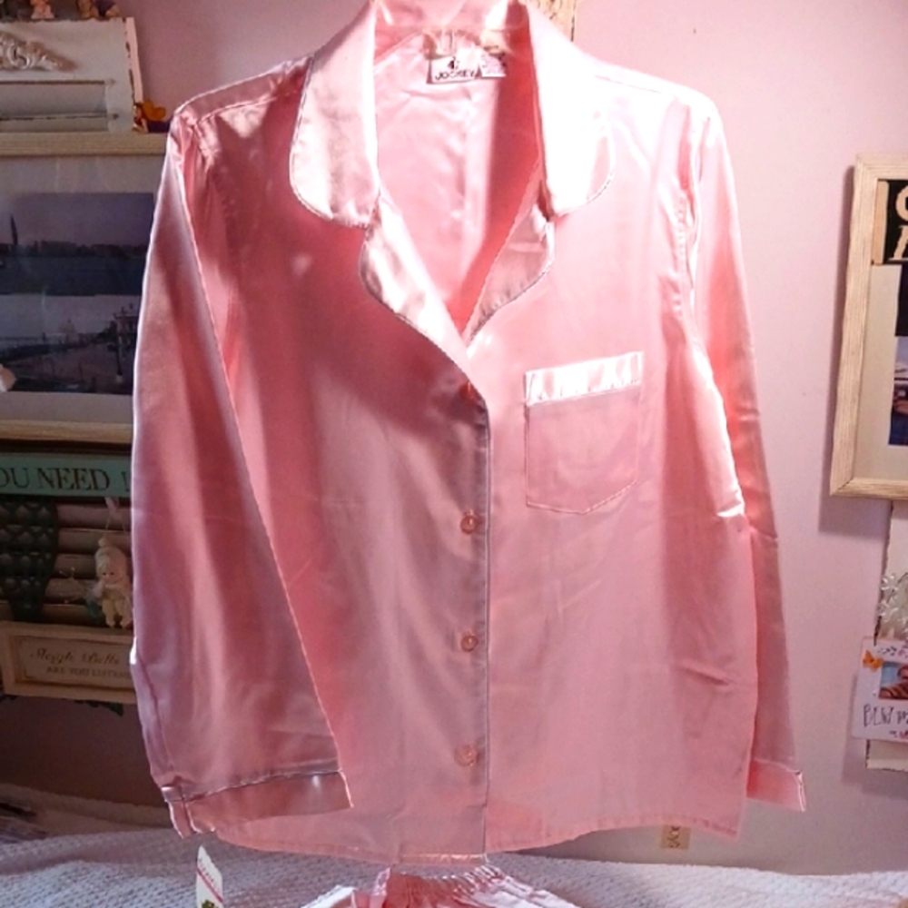Gorgeous! Jockey ⚜️ Pink Satin Pajama Top & Pants 💝⚜️🩷⚜️💝